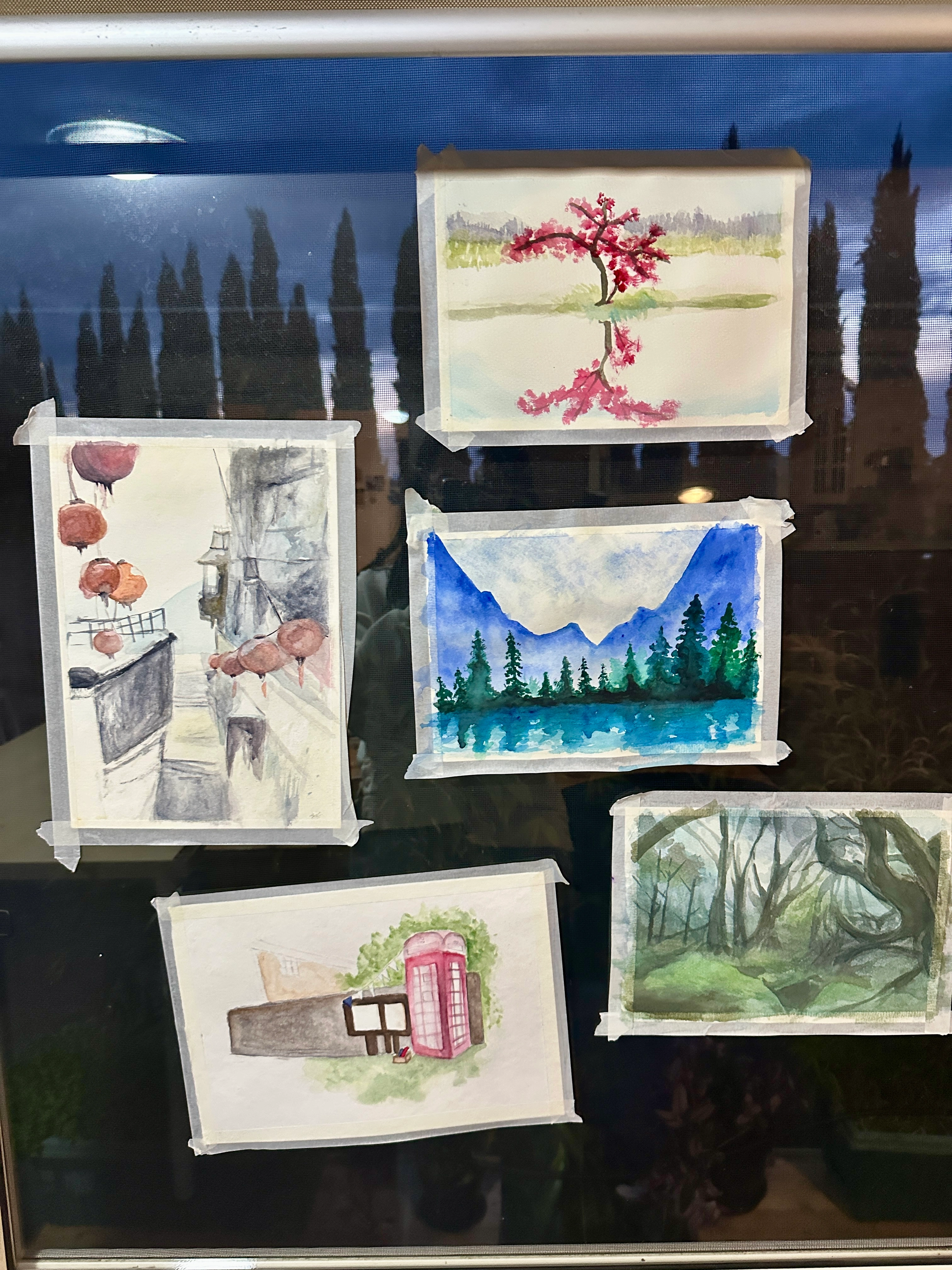 Cute anime character artwork created in class